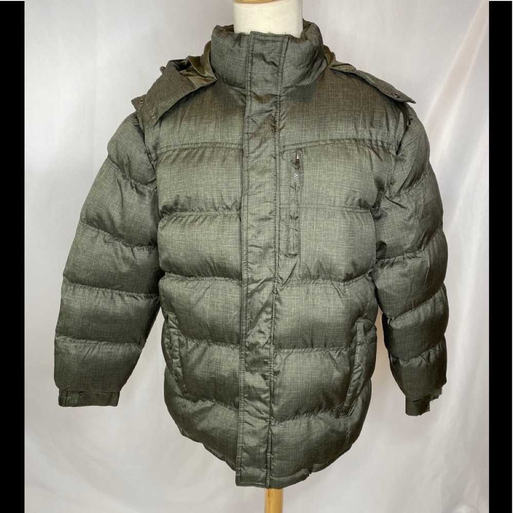 NORDICTRACK Olive Green Full Zip Coat Size L wHood